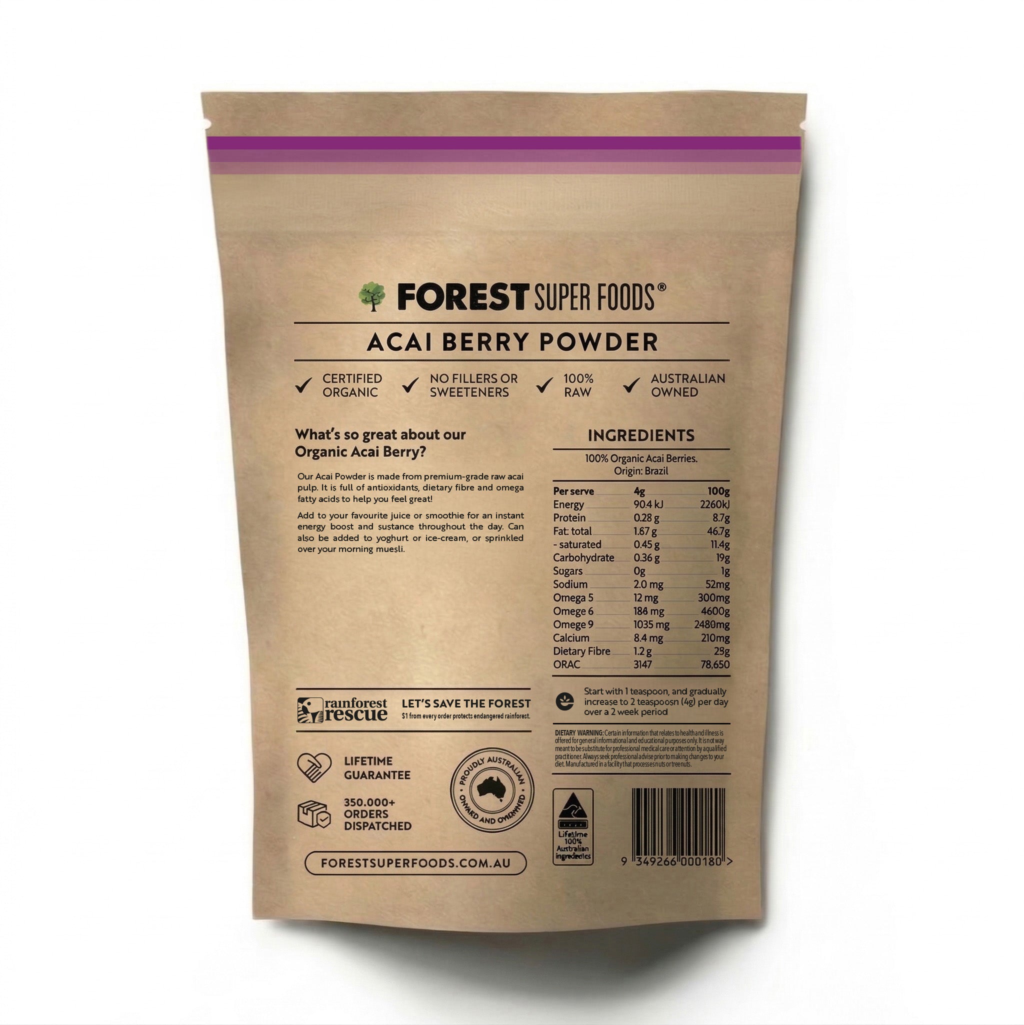 Certified Organic Acai Berry Powder